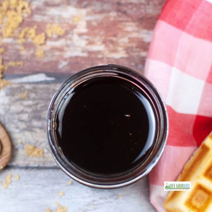 Maple flavor homemade pancake syrup recipe.