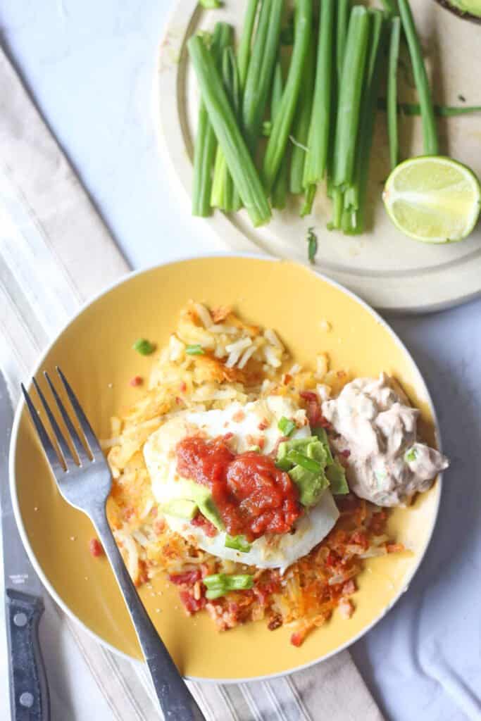 mexican crispy hash brown haystacks