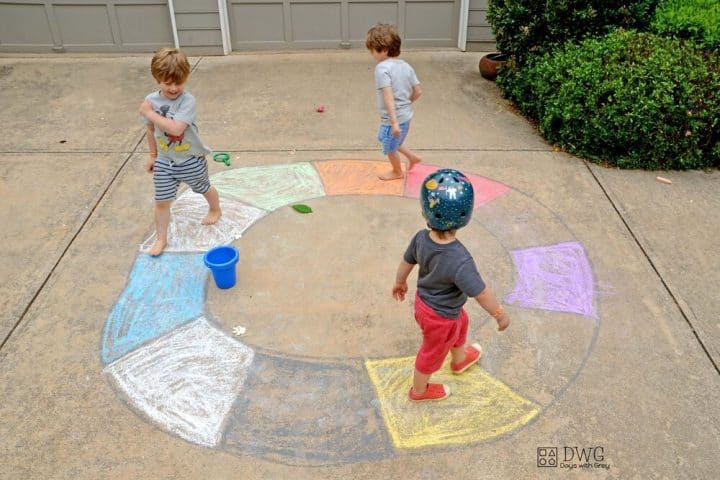 kids playing musical game outdoors