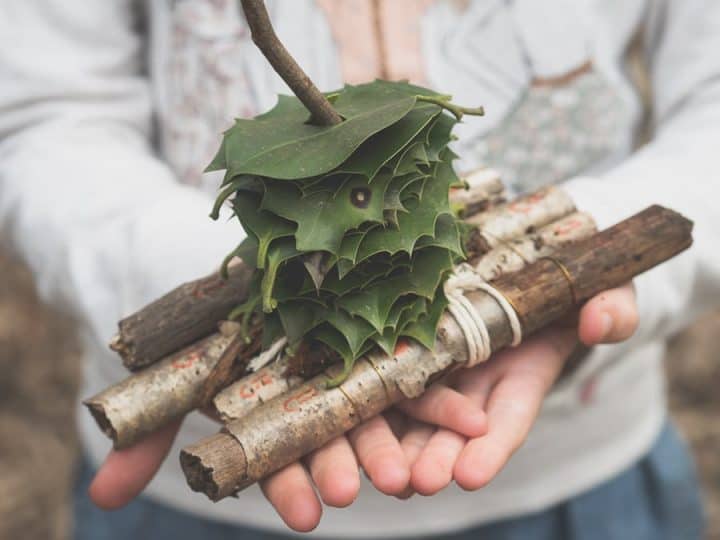mini raft made with natural materials