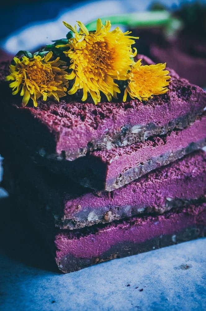 beet dandelion chocolate bars