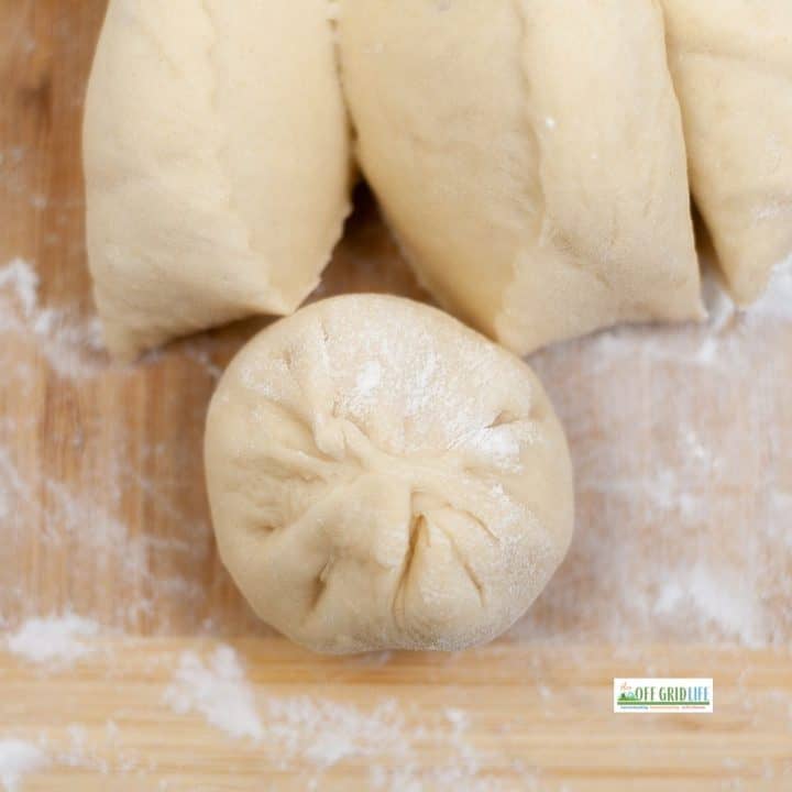pinched dough for dinner rolls
