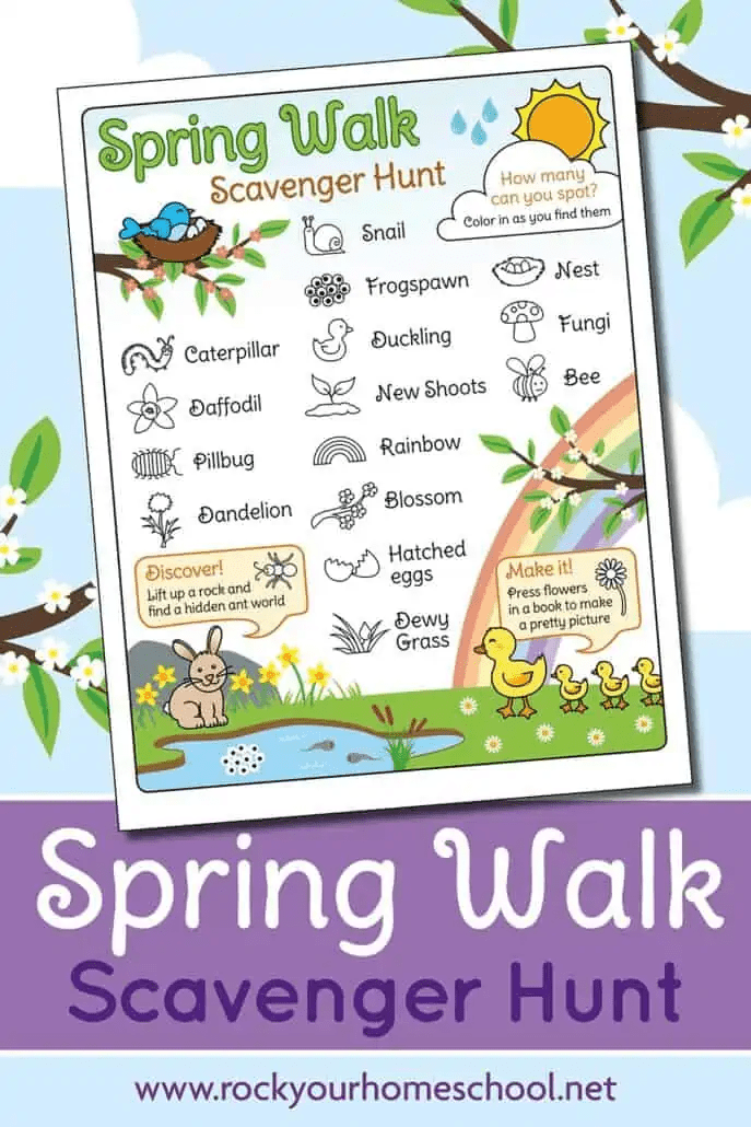spring walk printable scavenger hunt