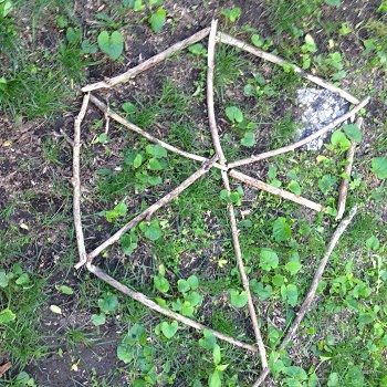 hexagon made with sticks