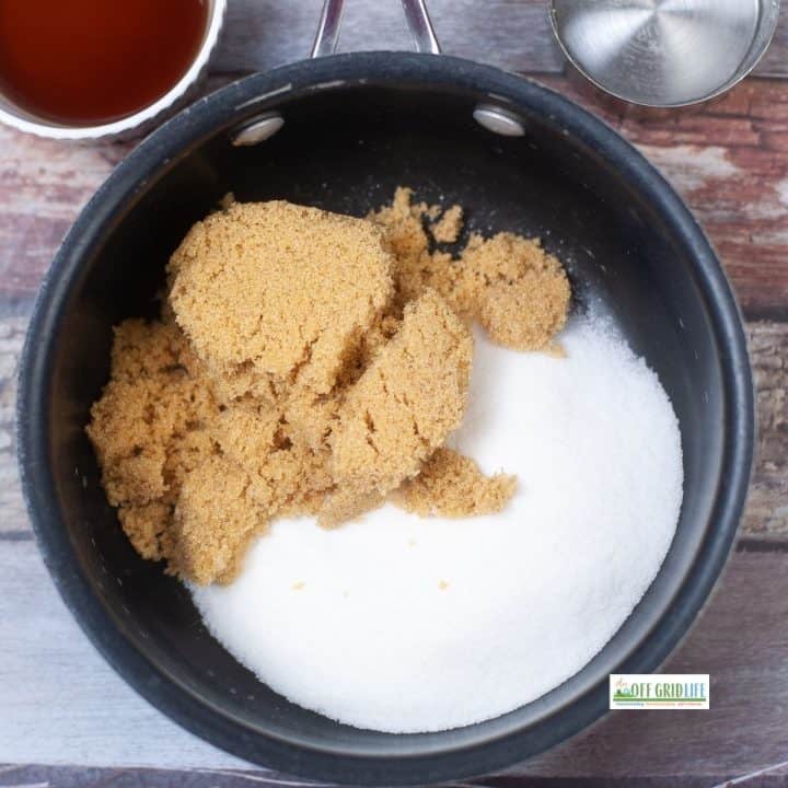 white sugar and brown sugar for homemade syrup recipe
